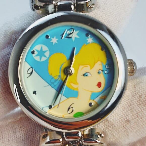 Disney Tinker Bell Silver-Toned Metal Band Watch New in Box - Picture 2 of 8